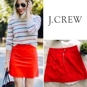 JCREW Corduroy Mini Skirt - Fire Engine Red